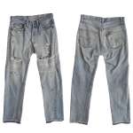 Vintage 501 Levi's Jeans / Distressed / Light Wash / Discolored