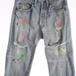 Vintage 501 Levi's Jeans / Distressed / Light Wash / Discolored - Image 2